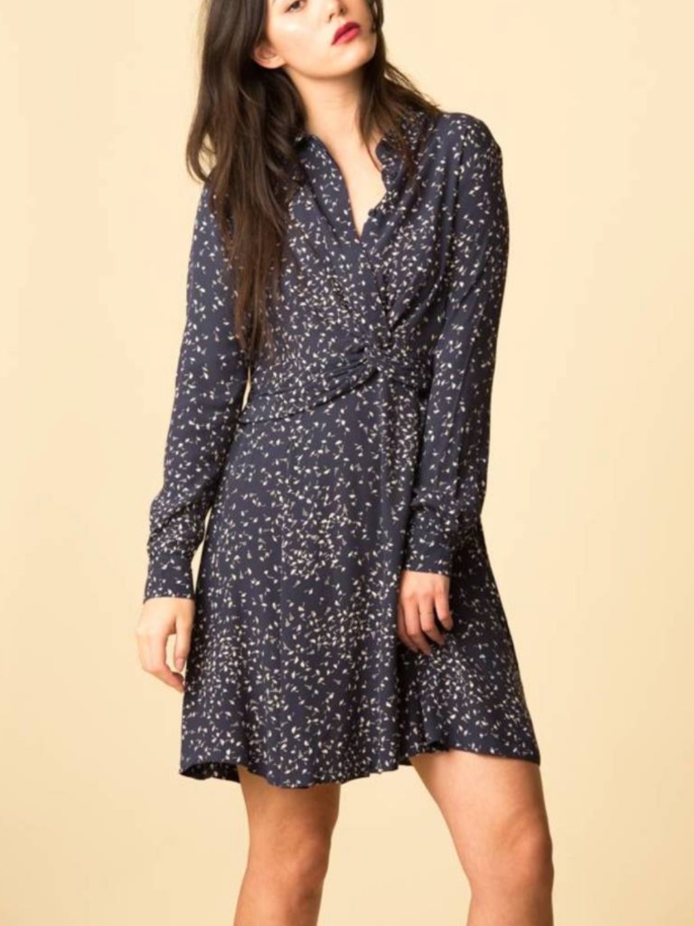 Ganni Barra Crepe Twist Dress